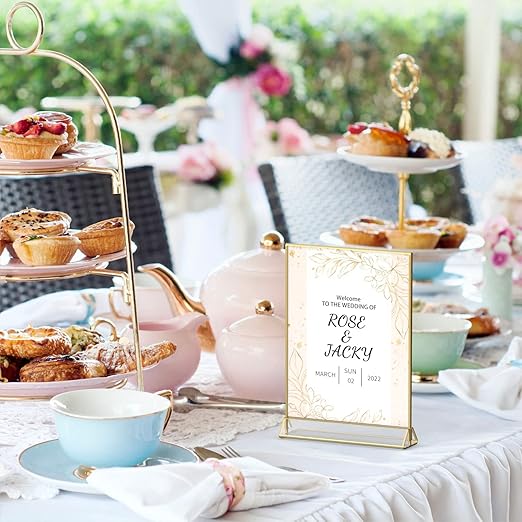 NIUBEE 6Pack 5 x 7 Clear Acrylic Wedding Table Number Holder Stands - Image 6
