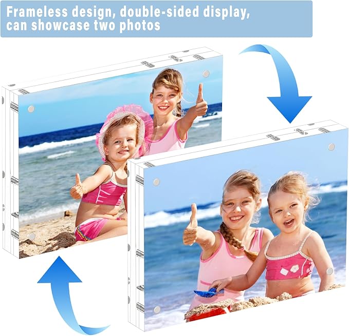 HELPLEX 5 Pack 8.5x11 Acrylic Picture Frames, 24mm Thicker Frameless Clear - Image 4