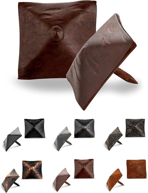 10 Pack 1.25" Square Head Iron Clavos Decorative Nails – Sealed Rusted – by BorderlandRusticHardware