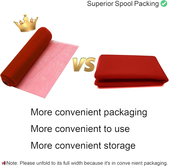 54" by 20 Yards Red Tulle Fabric Rolls - Image 7