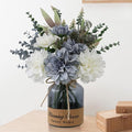 Fake Flowers with Vase, Silk Artificial Flowers in Vase, Fake Plants and Faux by SHINFHOMF