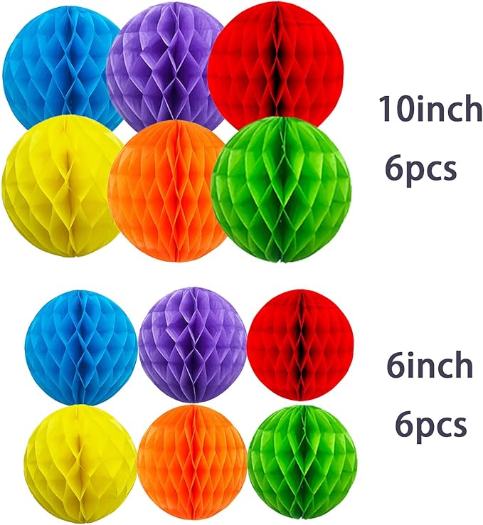 Rainbow Honeycomb Balls Decorations - Image 2