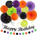 Black-Green Orange-Purple Halloween Birthday Party-Decorations by Huglony