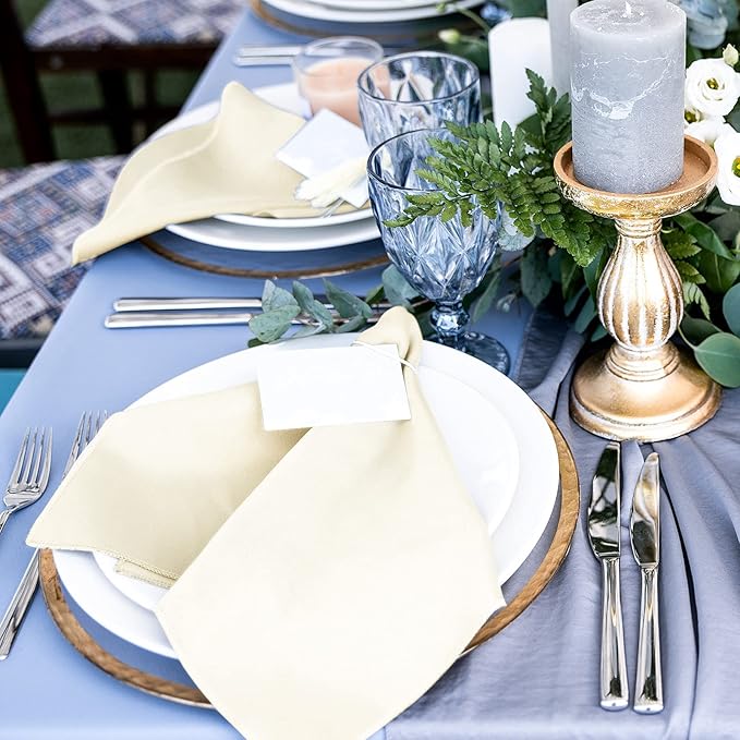 ANECO 12 Pieces Satin Napkins Soft Dinner Napkins Square Table Napkins 17 x 17 - Image 5