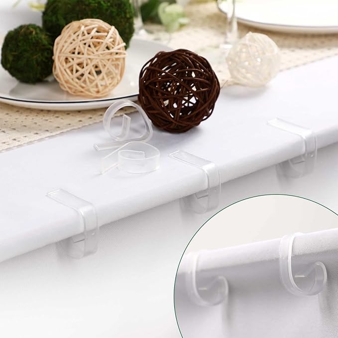 Eccliy 150 Pieces Transparent Clear Tablecloth Clips Plastic Table Cloth Clips - Image 3