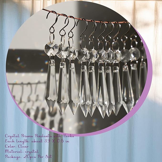 20PCS Clear Chandelier Icicle Crystal Prisms, 55mm Chandelier Crystals - Image 3