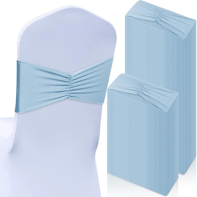 Moukeren 100 Pcs Spandex Chair Sashes Bows Bands Slider Sashes by Moukeren
