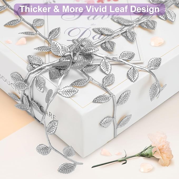 Naidiler Leaf Ribbon, Artificial Vines Leaves String Trim Ribbon Wild Jungle - Image 3