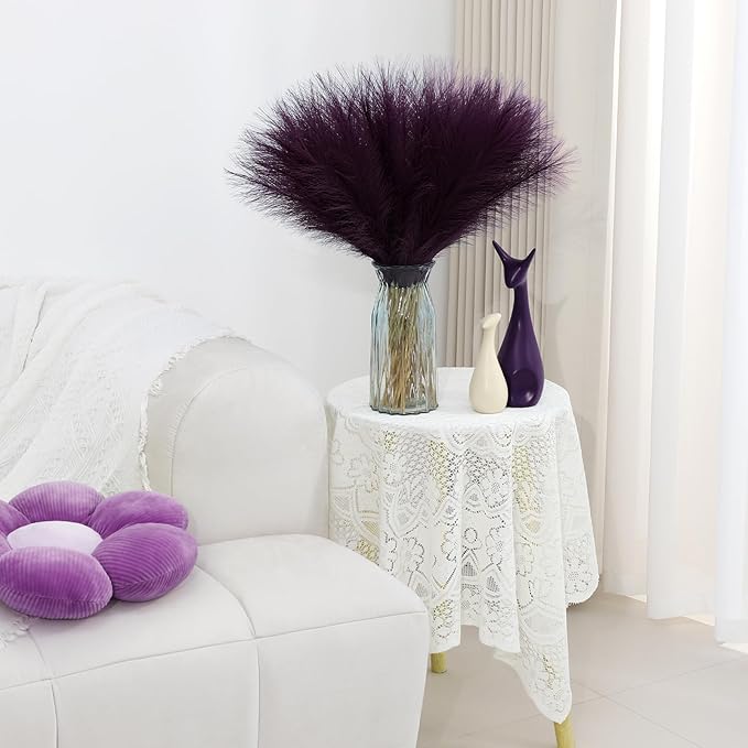 Purple Pampas Grass Decor 30 Pcs 21.7 Inch Faux Pampas Grass Bulk Artificial - Image 5