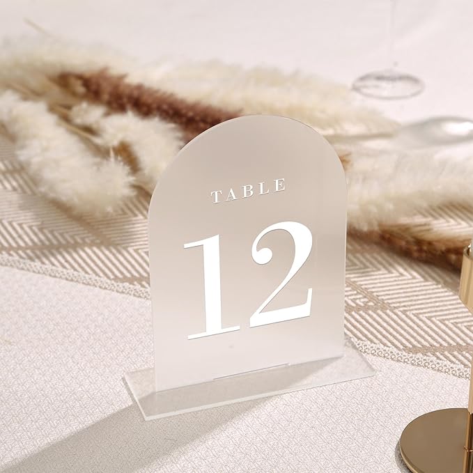 UNIQOOO Frosted Arch Wedding Table Numbers - Image 3