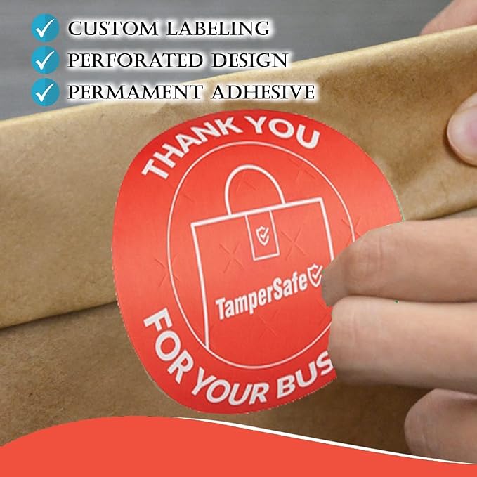 Angel's Peel Lounge Thank You Tamper Proof Stickers Roll — Tamper Evident - Image 3