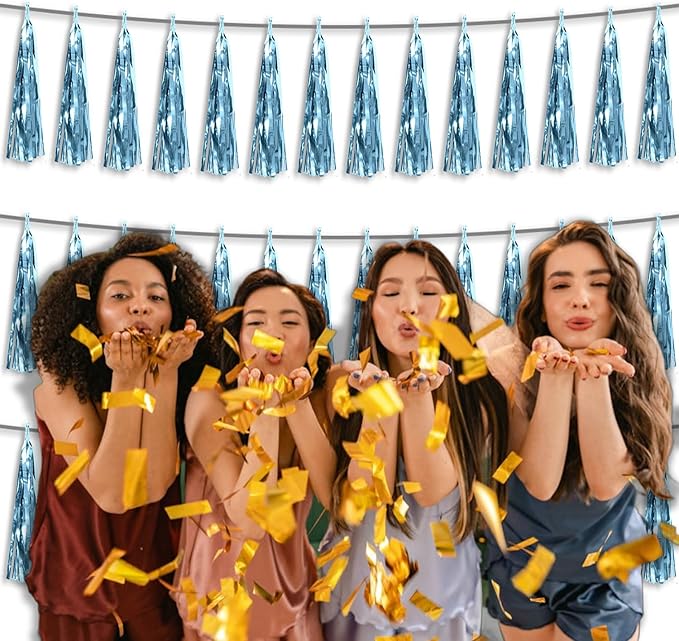 3P Metallic Fringe Tassel Banner Garland Foil Tinsel Streamer Wall Hanging - Image 6