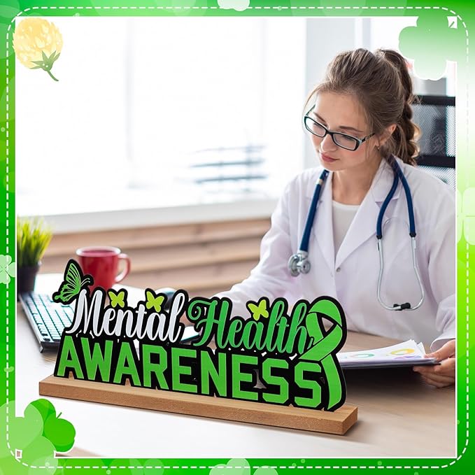 Mental Health Awareness Metal Sign Rustic Table Decor Holiday Tiered Tray Decor - Image 3