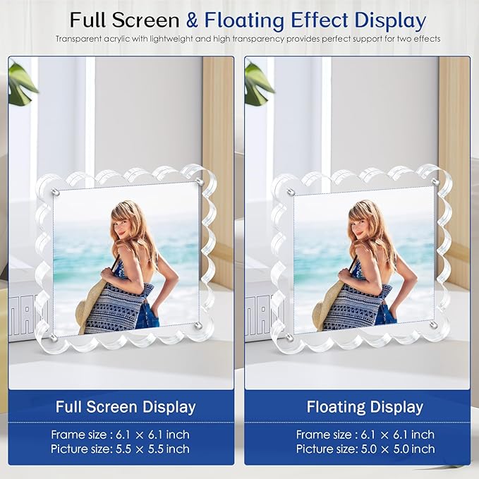 3Pack Clear Magnetic Picture Frames 5×5 Inch - Image 7