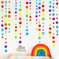 46Ft Rainbow Garland Colorful Circle Dots Hanging Paper Streamer Backdrop Multi by pinkblume
