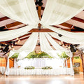 6 Panels Ivory Ceiling Drapes for Wedding 5ftx40ft Sheer Drapery Chiffon Fabric by REWOMC