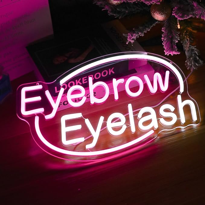 Eyebrows Eyelash Neon Sign, Girls Makeup Room Bedroom Beauty Salon Eyelash - Image 2