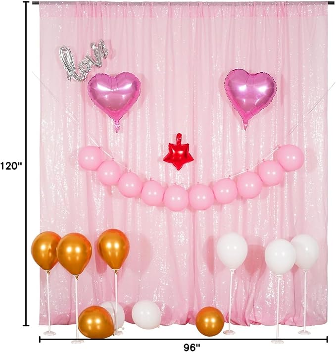 Poise3EHome Pink Sequin Backdrop, 8FT x 10FT Sequin Photography Backdrop Curtain - Image 8