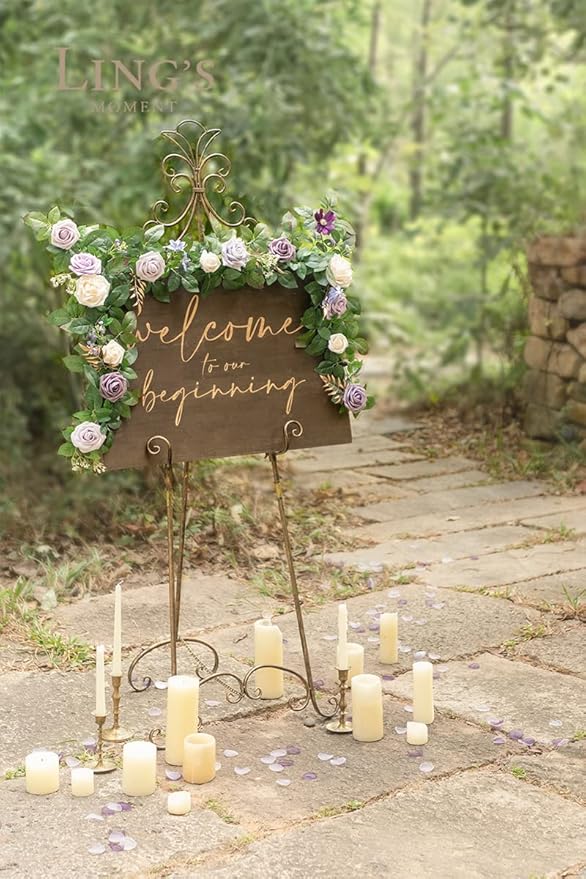 Ling's Moment 5FT Light Purple Artificial Flower Arch - Image 4