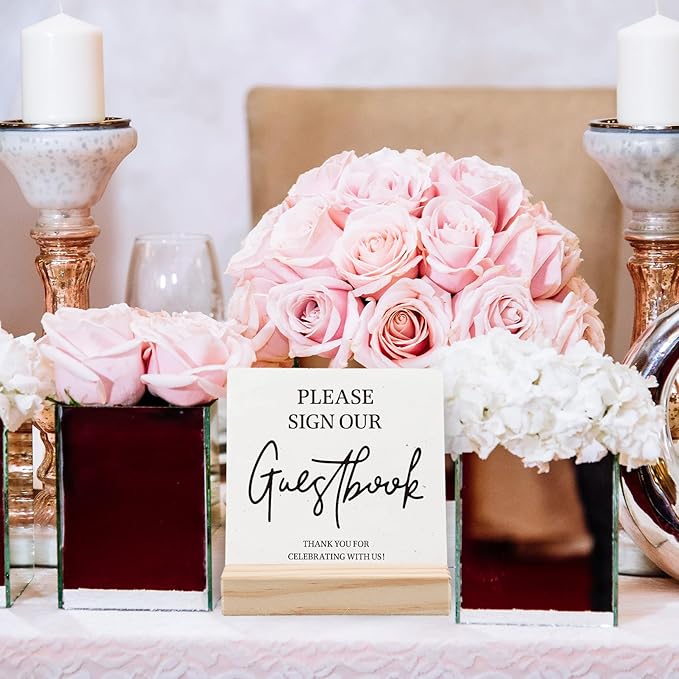 Guest Book Desk Decor, Wedding Guest Book Sign, Wedding GuestBook Wood Plaque - Image 6