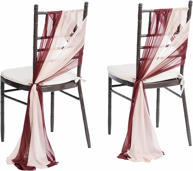 Ling's moment Wedding Chair Sashes Cover Aisle Decorations Draping Fabric by LingsMoment