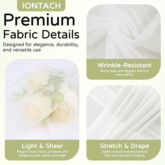 Wedding Arch Draping Fabric 29" x 19Ft Sheer Drapes - Image 4