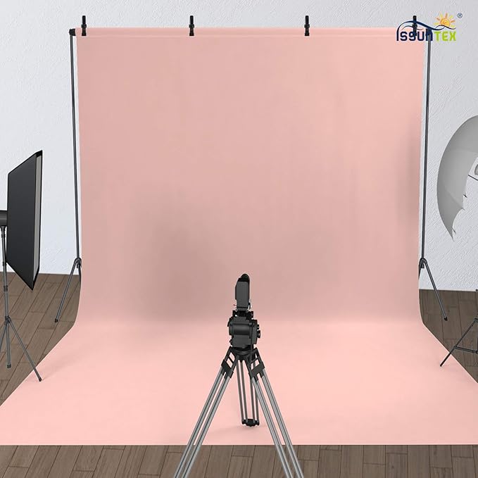 ISSUNTEX 10X20 ft/3X6 Meters Pink Background Photo Backdrop, Photo Studio - Image 2