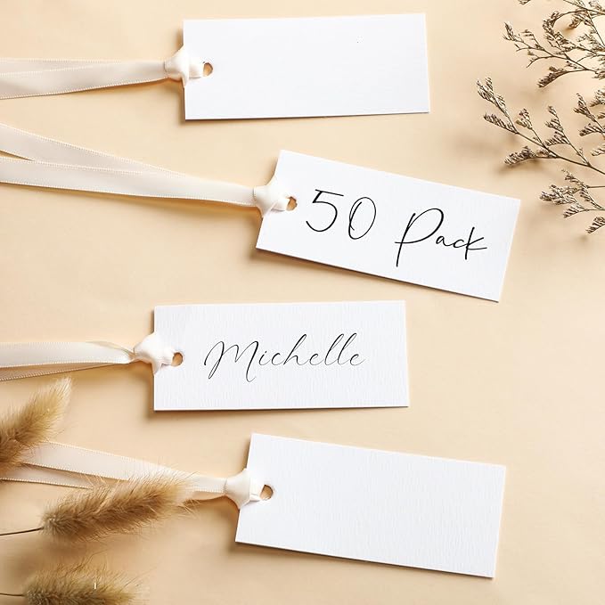 50 Pcs Name Place Cards for Table Setting Blank Wedding Place Cards by Humyoun