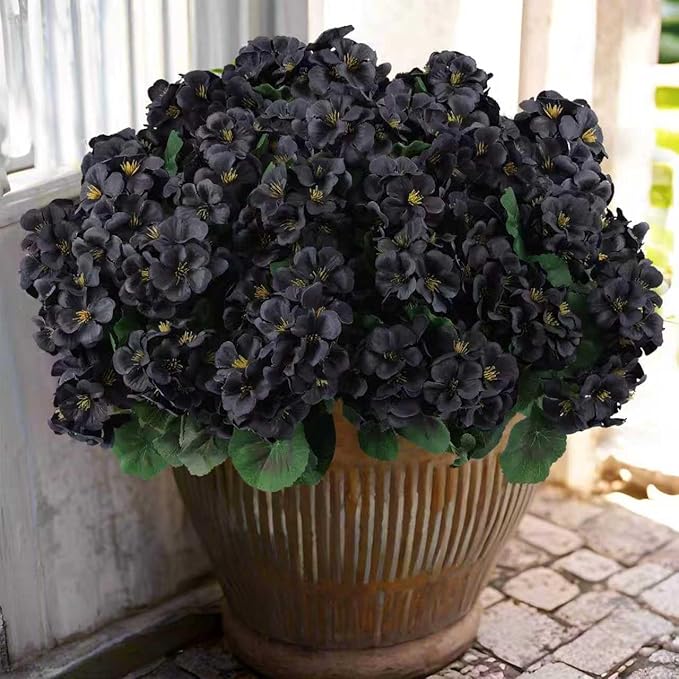 Hananona 12 Pcs Artificial Geranium Flowers by HANANONA