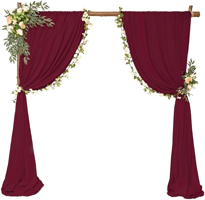 4 Panels Wedding Arch Draping Fabric 28" x 20Ft Chiffon Wedding Arch Drapes - Image 2