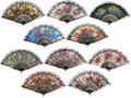HUNANBANG 1 Dozen 12 Pieces Folding Hand Fans Church Wedding Gift, Party Favors by HUNANBANG