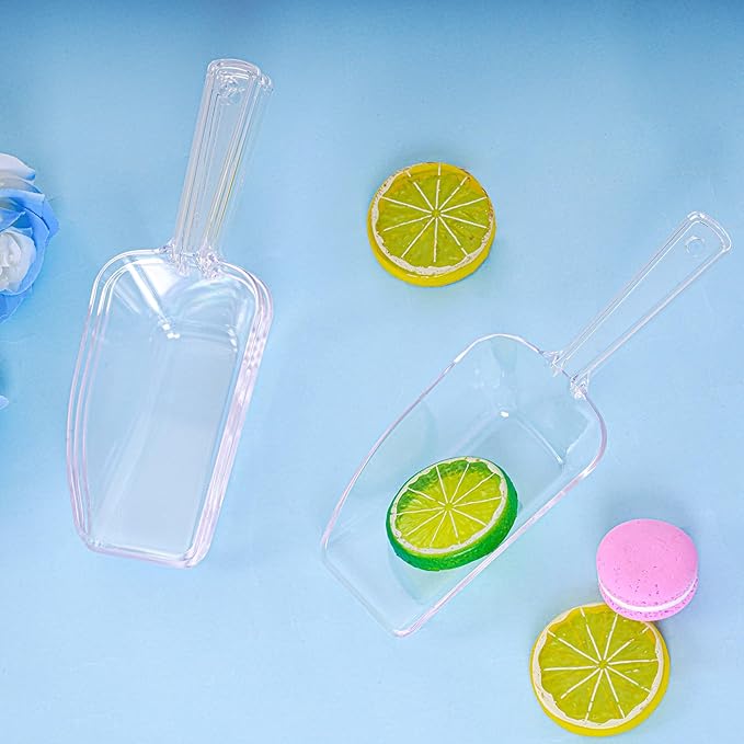 4Pcs Clear Plastic Ice Scoop for Freezer, Mini Candy Popcorn Scoops for Buffet - Image 7