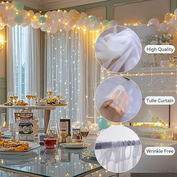 Ledido 10×8ft Tulle Backdrop Curtains - Image 5