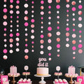 Hot Pink Rose Gold Party Decorations Circle Dots Garland Hanging Polka Dot by pinkblume