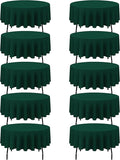 BRILLMAX 10 Pack Hunter Green Round Tablecloths 90 Inch by BRILLMAX