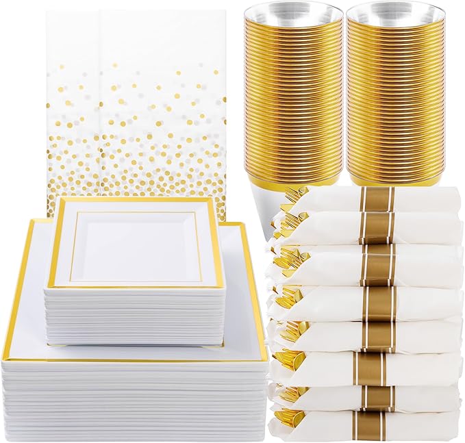 Goodluck 352 Piece Gold Dinnerware Set by GoodLuck