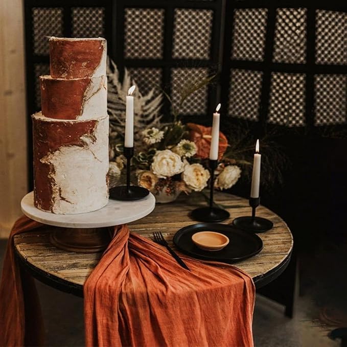6 Pack Fall Table Runner Terracotta Cheesecloth Table Runner 10ft, Rustic Sheer - Image 9