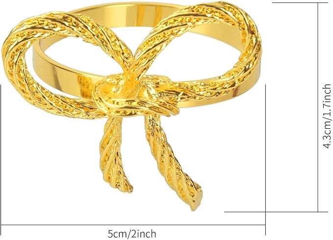 Pack of 6 Napkin Rings Alloy Hollow Out Flower Napkin Holder Dinning Table - Image 7
