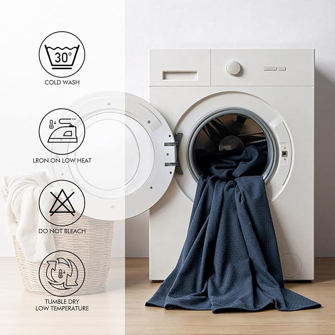 MIULEE Navy Linen Cottton Table Cloth Rectangle Tablecloth Waterproof - Image 8