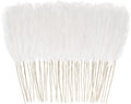 50pcs White Faux Pampas Grass Decor, 21.6" Short Artificial Pompous Grass by ObbsieDirect