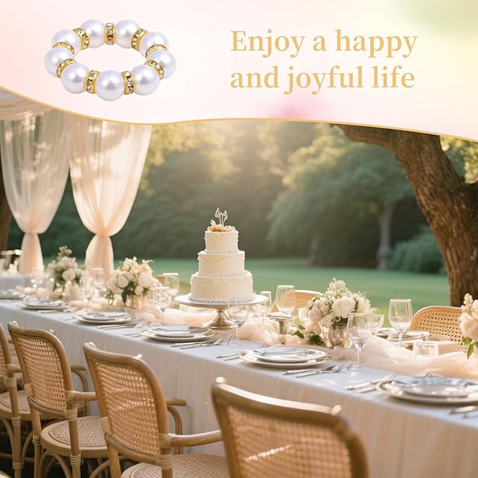 48 Pcs Gold Disposable Napkin Rings, Delicate Pearl Napkin Ring Holder - Image 7