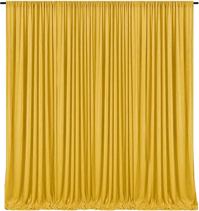10 x 10 Feet Gold Backdrop Curtain by ZEBMOON