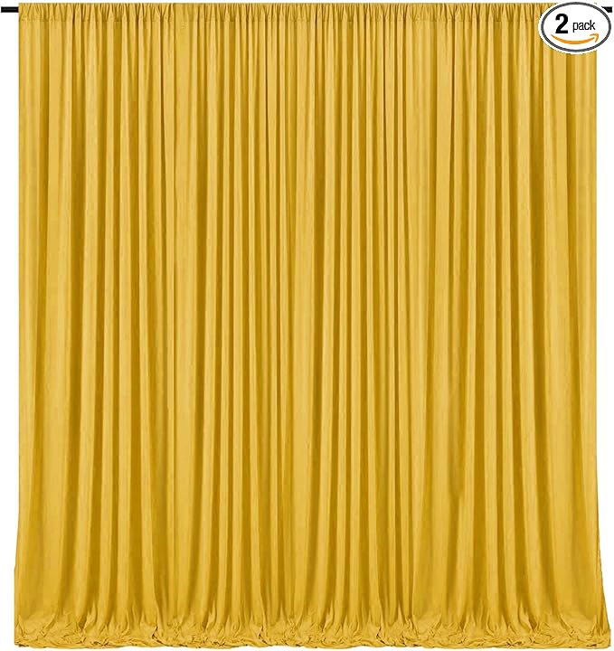 10 x 7 Feet Gold Backdrop Curtain by ZEBMOON
