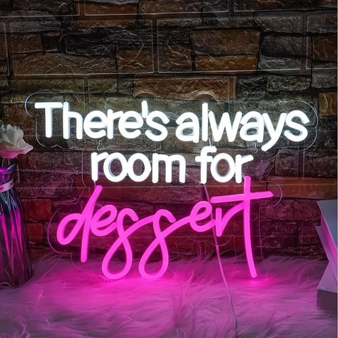 There's Always Room for Dessert Neon Sign Baking Bread Shop Decor Led Light by DMDMBSR