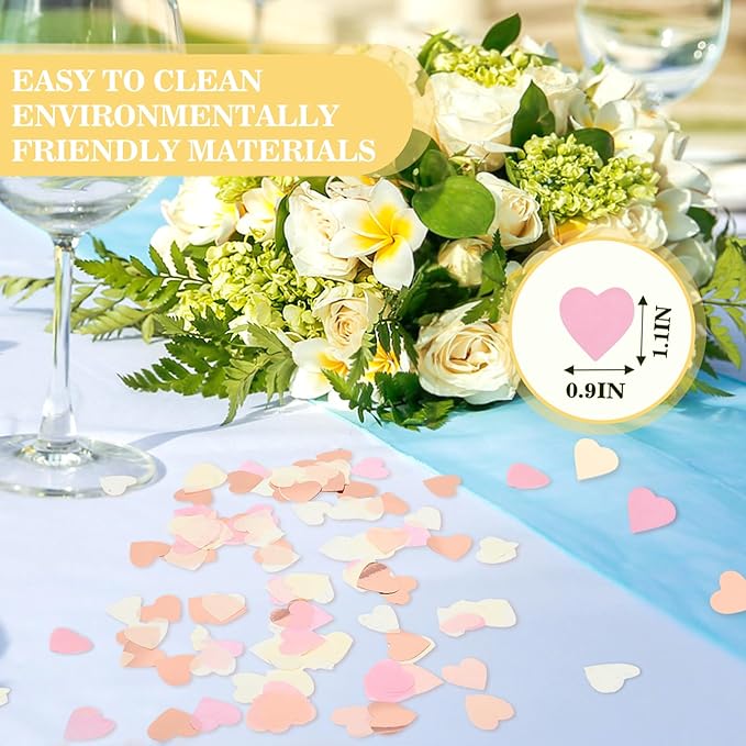 5000Pcs Heart Confetti, Table Confetti Hearts Shaped - Image 2