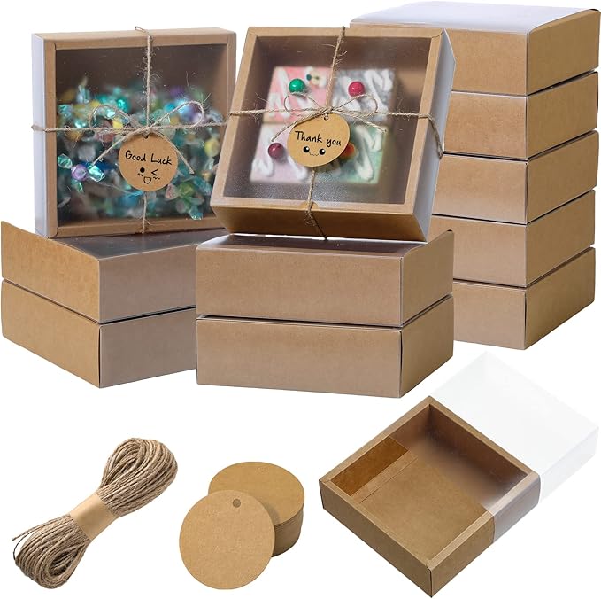 Roowest 50 Sets Kraft Soap Boxes Rectangle Packaging Box by Roowest