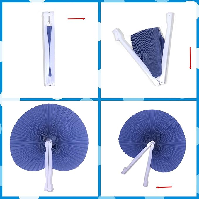 12 Packs Decorative Paper Folding Hand Fans Handheld - Image 6