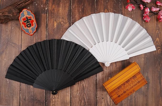 HUNANBANG 4 Pieces Folding Hand Fans Church Wedding Gift, Party Favors - Image 7