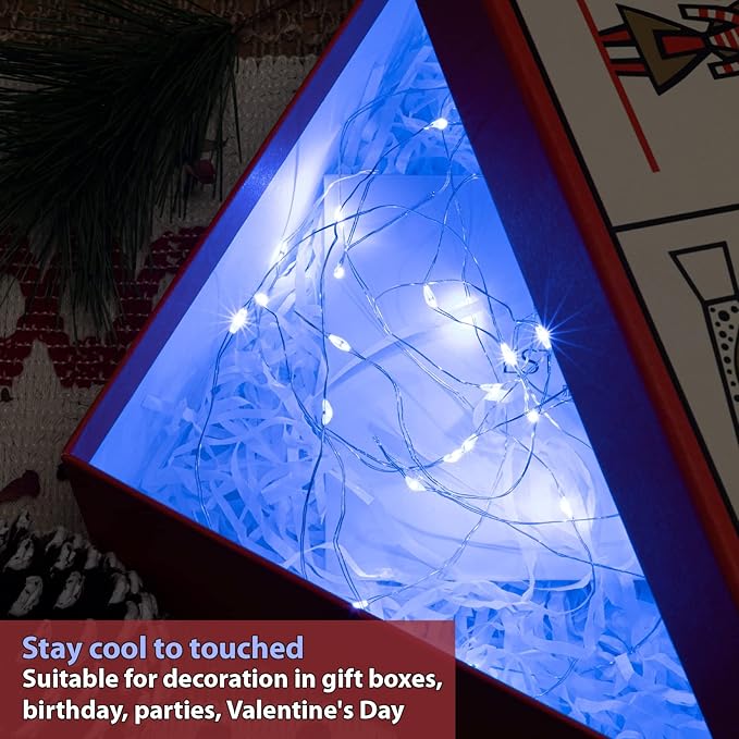 HXWEIYE 12 Pack 7ft 20LED Blue Fairy Lights Battery Operated - Image 3