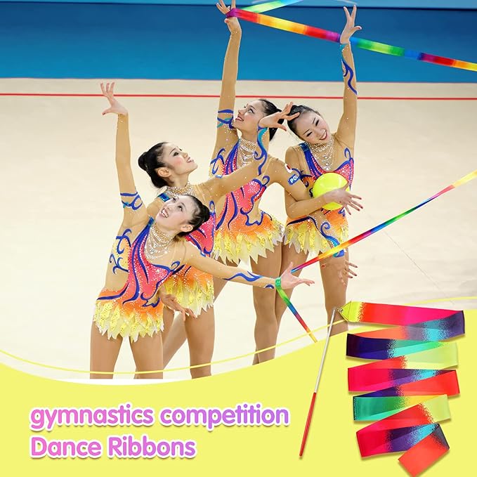 Yilloog 50 Pcs Ribbon Dancing Wands Party Favors, 78.7 Inch Artistic Gymnastics - Image 6